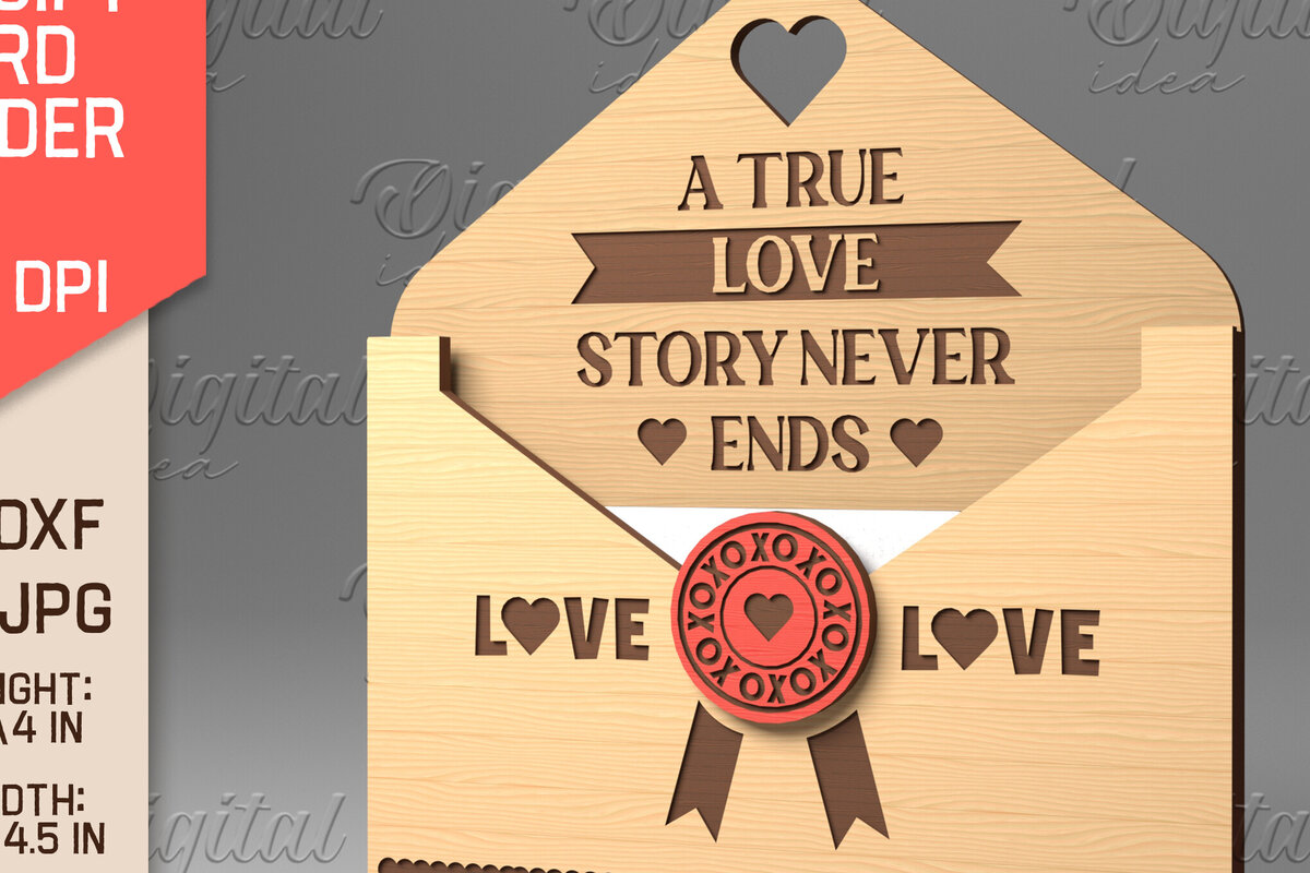 Intra απο ξύλο plywood 3mm-4mm πάχος – Κάτοχος δωροκάρτας με φάκελο για την ημέρα του Αγίου Βαλεντίνου Δίασταση  20x20 cm INTRAFABR-84069877