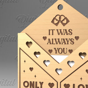 Intra απο ξύλο plywood 3mm-4mm πάχος – Κάτοχος δωροκάρτας με φάκελο για την ημέρα του Αγίου Βαλεντίνου Δίασταση  20x20 cm INTRAFABR-84069915