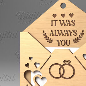 Intra απο ξύλο plywood 3mm-4mm πάχος – Κάτοχος δωροκάρτας με φάκελο για την ημέρα του Αγίου Βαλεντίνου Δίασταση  20x20 cm INTRAFABR-84069951