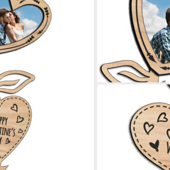 Intra απο ξύλο plywood 3mm-4mm πάχος – Δώρο λουλουδιών Αγίου Βαλεντίνου Heart Rose Δίασταση  20x20 cm INTRAFABR-114218622 - Image 2