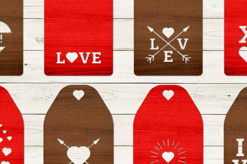 Intra απο ξύλο plywood 3mm-4mm πάχος – Πακέτο δώρου για την ημέρα του Αγίου Βαλεντίνου Δίασταση  20x20 cm INTRAFABR-54741937