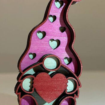 Intra απο ξύλο plywood 3mm-4mm πάχος – Ημέρα του Αγίου Βαλεντίνου Gnome με καρδιά πρότυπο Δίασταση  20x20 cm INTRAFABR-115526143 - Image 7