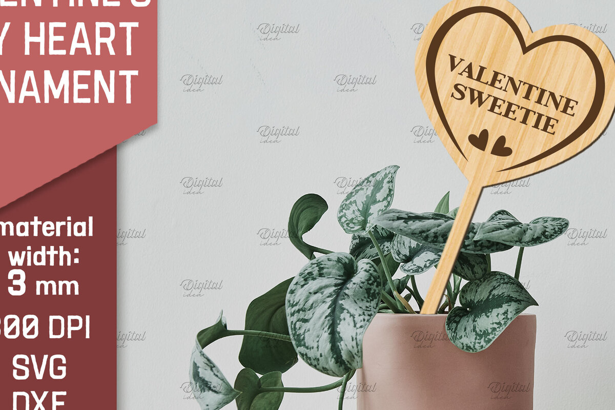 Intra απο ξύλο plywood 3mm-4mm πάχος – Στολίδι για την ημέρα του Αγίου Βαλεντίνου με λέιζερ Δίασταση  20x20 cm INTRAFABR-85475802