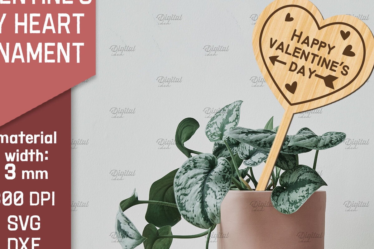 Intra απο ξύλο plywood 3mm-4mm πάχος – Στολίδι για την ημέρα του Αγίου Βαλεντίνου με λέιζερ Δίασταση  20x20 cm INTRAFABR-85475995