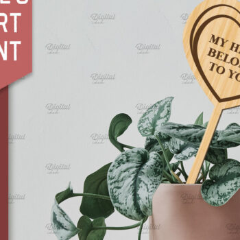 Intra απο ξύλο plywood 3mm-4mm πάχος – Στολίδι για την ημέρα του Αγίου Βαλεντίνου με λέιζερ Δίασταση  20x20 cm INTRAFABR-85476039 - Image 1