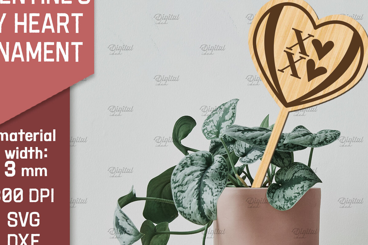 Intra απο ξύλο plywood 3mm-4mm πάχος – Στολίδι για την ημέρα του Αγίου Βαλεντίνου με λέιζερ Δίασταση  20x20 cm INTRAFABR-85476060