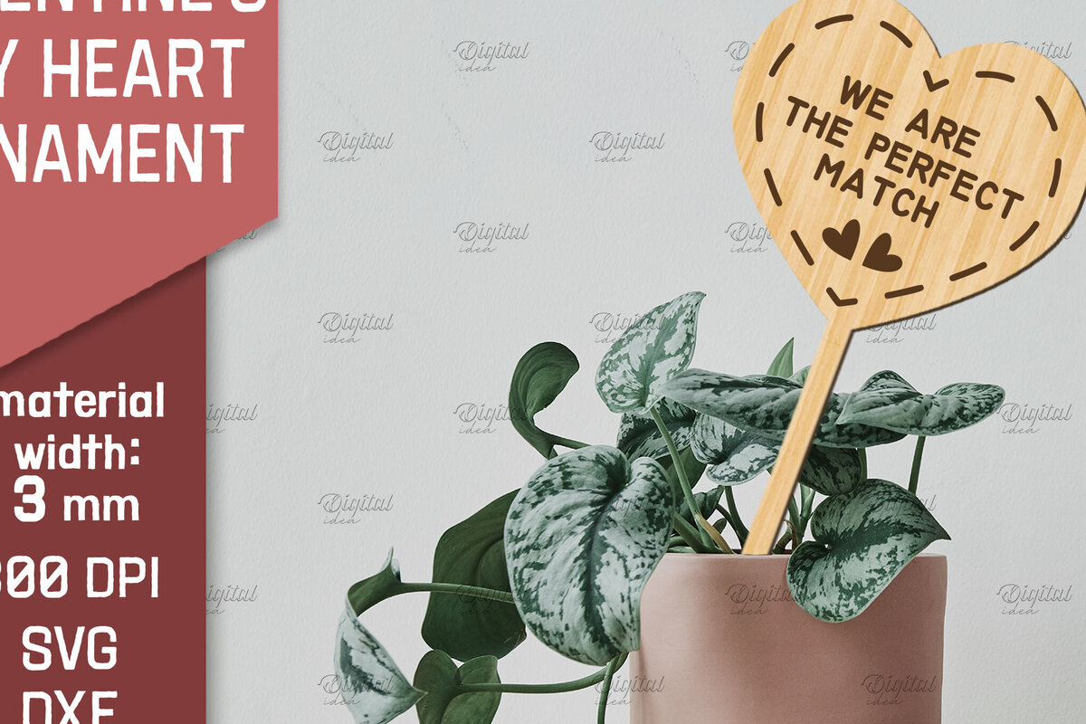 Intra απο ξύλο plywood 3mm-4mm πάχος – Στολίδι για την ημέρα του Αγίου Βαλεντίνου με λέιζερ Δίασταση  20x20 cm INTRAFABR-85476104