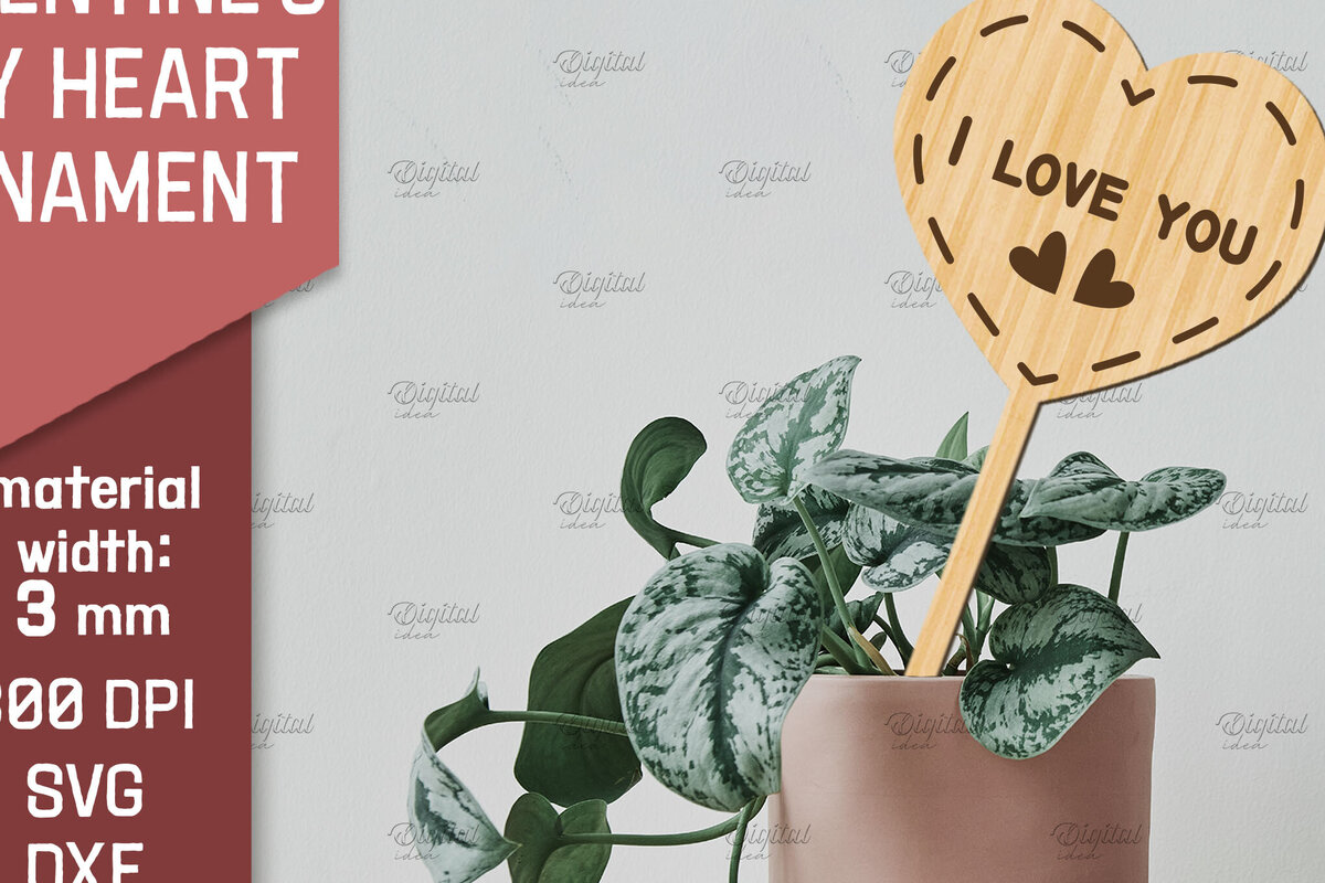 Intra απο ξύλο plywood 3mm-4mm πάχος – Στολίδι για την ημέρα του Αγίου Βαλεντίνου με λέιζερ Δίασταση  20x20 cm INTRAFABR-85392758