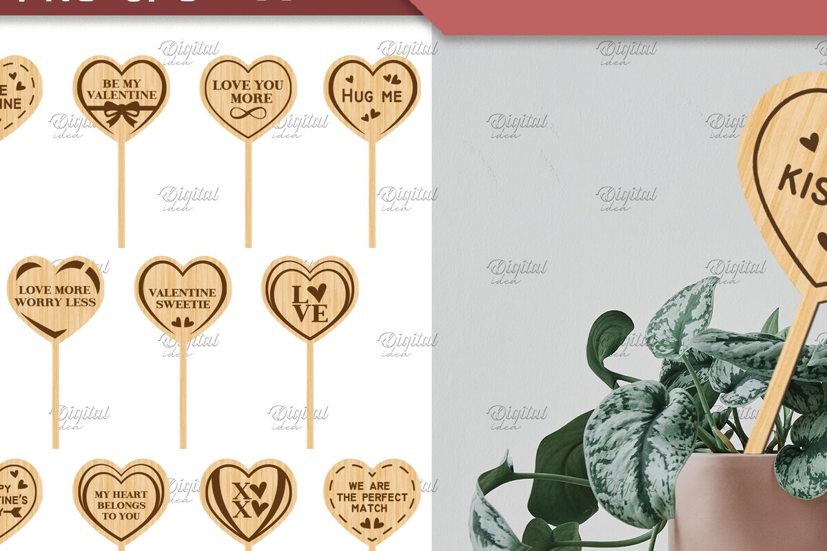 Intra απο ξύλο plywood 3mm-4mm πάχος – Πακέτο στολίδι για την ημέρα του Αγίου Βαλεντίνου Δίασταση  20x20 cm INTRAFABR-85701491