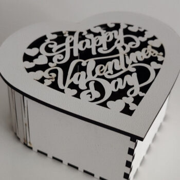 Intra απο ξύλο plywood 3mm-4mm πάχος – Διακοσμητικό κουτί σε σχήμα καρδιάς για την ημέρα του Αγίου Βαλεντίνου Δίασταση  20x20 cm INTRAFABR-114634090 - Image 6