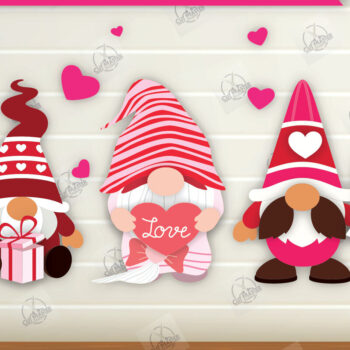 Intra απο ξύλο plywood 3mm-4mm πάχος – Πακέτο Gnomes με στρώσεις για την ημέρα του Αγίου Βαλεντίνου Δίασταση  20x20 cm INTRAFABR-112336473 - Image 1