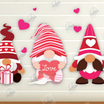 Intra απο ξύλο plywood 3mm-4mm πάχος – Πακέτο Gnomes με στρώσεις για την ημέρα του Αγίου Βαλεντίνου Δίασταση  20x20 cm INTRAFABR-112336473 - Image 2