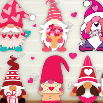 Intra απο ξύλο plywood 3mm-4mm πάχος – Πακέτο Gnomes με στρώσεις για την ημέρα του Αγίου Βαλεντίνου Δίασταση  20x20 cm INTRAFABR-112336513 - Image 2