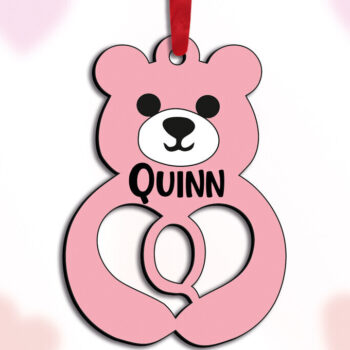 Intra απο ξύλο plywood 3mm-4mm πάχος – Ημέρα του Αγίου Βαλεντίνου Love Bear Letter Q Laser Δίασταση  20x20 cm INTRAFABR-115304350 - Image 3