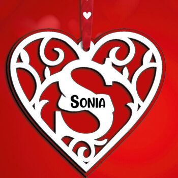 Intra απο ξύλο plywood 3mm-4mm πάχος – Μονόγραμμα αγάπης για την Ημέρα του Αγίου Βαλεντίνου Επιστολή S Δίασταση  20x20 cm INTRAFABR-115467396 - Image 1