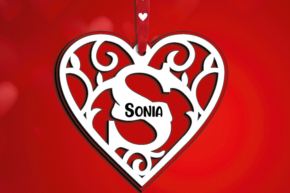 Intra απο ξύλο plywood 3mm-4mm πάχος – Μονόγραμμα αγάπης για την Ημέρα του Αγίου Βαλεντίνου Επιστολή S Δίασταση  20x20 cm INTRAFABR-115467396