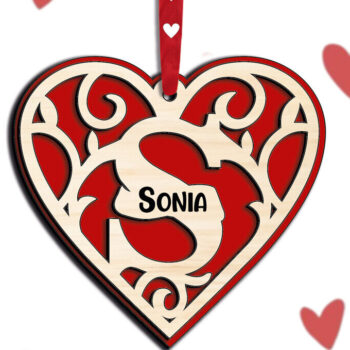 Intra απο ξύλο plywood 3mm-4mm πάχος – Μονόγραμμα αγάπης για την Ημέρα του Αγίου Βαλεντίνου Επιστολή S Δίασταση  20x20 cm INTRAFABR-115467396 - Image 3