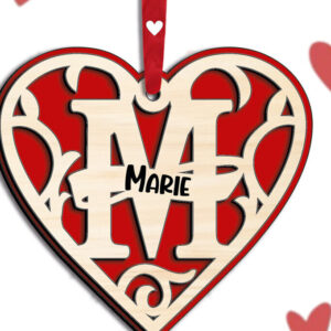 Intra απο ξύλο plywood 3mm-4mm πάχος – Μονόγραμμα Ημέρα του Αγίου Βαλεντίνου Γράμμα M Love Δίασταση 20x20 cm INTRAFABR-115370122