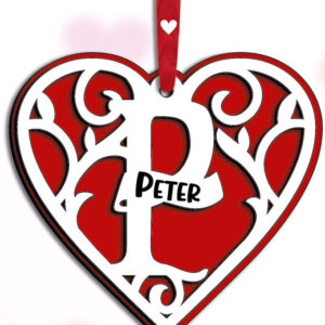 Intra απο ξύλο plywood 3mm-4mm πάχος – Μονόγραμμα Ημέρα του Αγίου Βαλεντίνου Γράμμα P Love Δίασταση 20x20 cm INTRAFABR-115467595