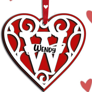 Intra απο ξύλο plywood 3mm-4mm πάχος – Μονόγραμμα Ημέρα του Αγίου Βαλεντίνου Γράμμα W Love Δίασταση 20x20 cm INTRAFABR-115467143