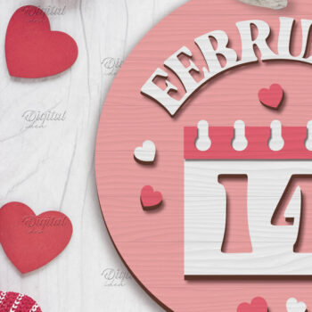 Intra απο ξύλο plywood 3mm-4mm πάχος – Στολίδι για την Ημέρα του Αγίου Βαλεντίνου Laser.14 Φεβρουαρίου Δίασταση  20x20 cm INTRAFABR-85707663 - Image 1