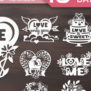 Intra απο ξύλο plywood 3mm-4mm πάχος – Χαρτόκοψη για την ημέρα του Αγίου Βαλεντίνου. Αποσπάσματα αγάπης Δίασταση 20x20 cm INTRAFABR-85772137