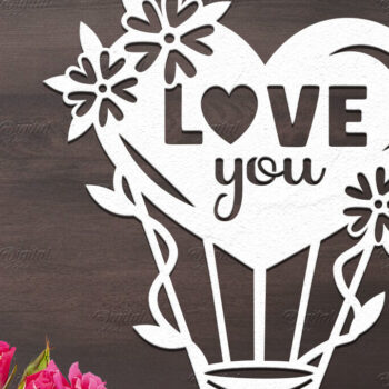 Intra απο ξύλο plywood 3mm-4mm πάχος – Χαρτόκοψη για την ημέρα του Αγίου Βαλεντίνου. Αποσπάσματα αγάπης Δίασταση  20x20 cm INTRAFABR-85771440 - Image 1