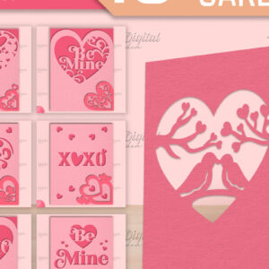 Intra απο ξύλο plywood 3mm-4mm πάχος – Ημέρα του Αγίου Βαλεντίνου. Πακέτο κάρτας Αγίου Βαλεντίνου Δίασταση  20x20 cm INTRAFABR-85391369
