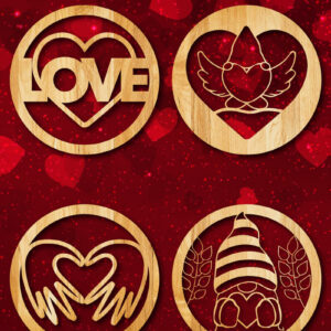 Intra απο ξύλο plywood 3mm-4mm πάχος – Διακόσμηση λέιζερ/χάρτινο πακέτο για Valentine Decor Δίασταση  20x20 cm INTRAFABR-22559047