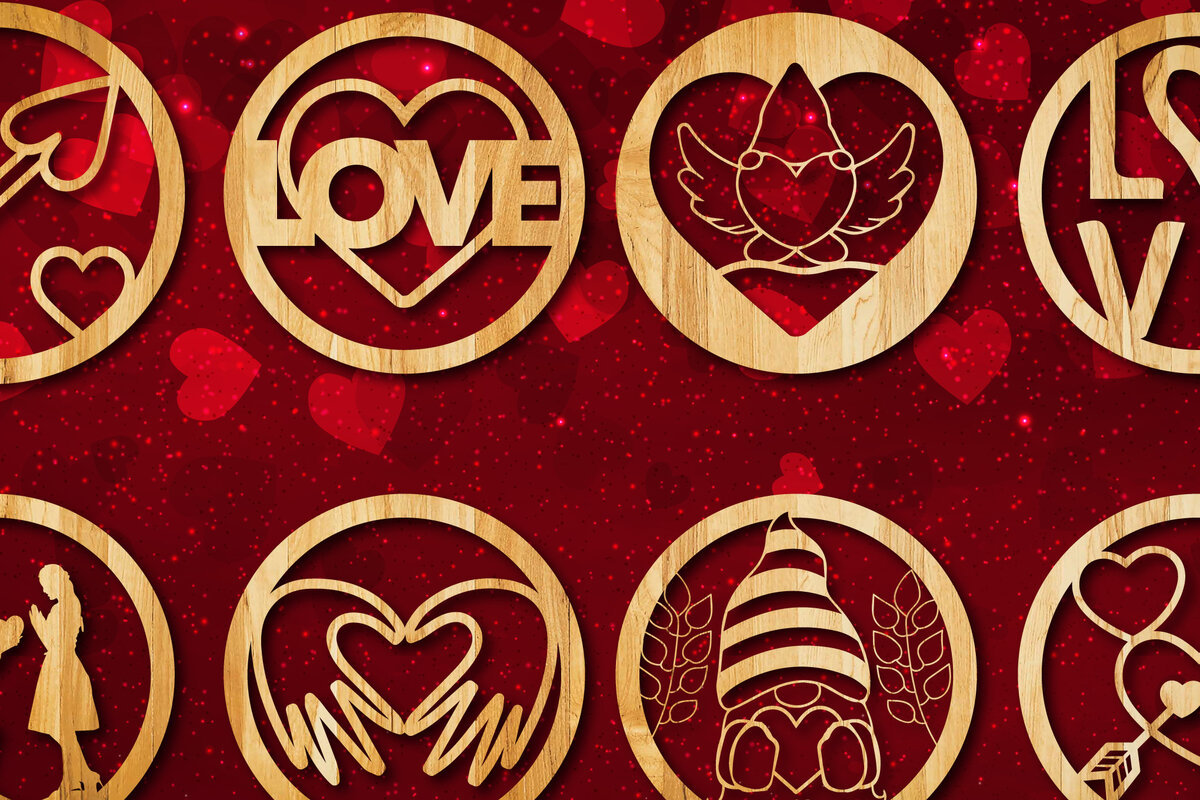 Intra απο ξύλο plywood 3mm-4mm πάχος – Διακόσμηση λέιζερ/χάρτινο πακέτο για Valentine Decor Δίασταση  20x20 cm INTRAFABR-22559047