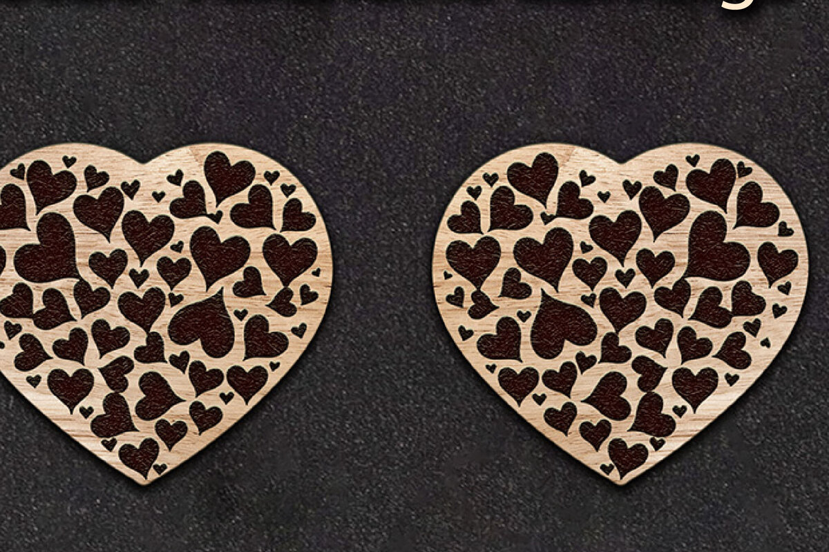 Intra απο ξύλο plywood 3mm-4mm πάχος – Σκουλαρίκια Αγίου Βαλεντίνου. Δίασταση  5x5 cm INTRAFABR-112118698