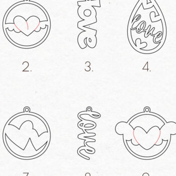 Intra απο ξύλο plywood 3mm-4mm πάχος – Σκουλαρίκια Αγίου Βαλεντίνου Πακέτο Cut Laser Δίασταση  5x5 cm INTRAFABR-57406737 - Image 2