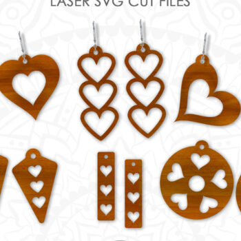 Intra απο ξύλο plywood 3mm-4mm πάχος – Σκουλαρίκια Αγίου Βαλεντίνου, Σκουλαρίκια Καρδιά Δίασταση  5x5 cm INTRAFABR-56706114 - Image 1