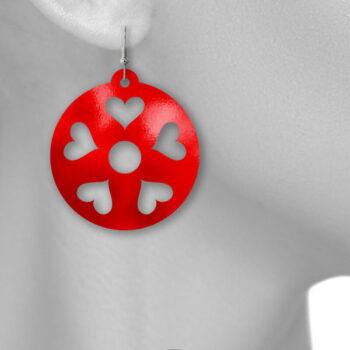 Intra απο ξύλο plywood 3mm-4mm πάχος – Σκουλαρίκια Αγίου Βαλεντίνου, Σκουλαρίκια Καρδιά Δίασταση  5x5 cm INTRAFABR-56706114 - Image 3