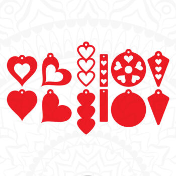 Intra απο ξύλο plywood 3mm-4mm πάχος – Σκουλαρίκια Αγίου Βαλεντίνου, Σκουλαρίκια Καρδιά Δίασταση  5x5 cm INTRAFABR-56706114 - Image 5