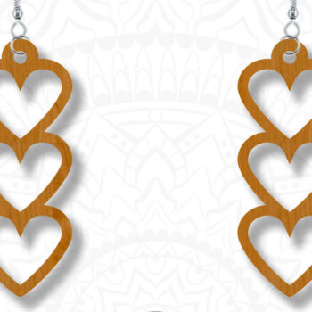 Intra απο ξύλο plywood 3mm-4mm πάχος – Σκουλαρίκια Αγίου Βαλεντίνου, Σκουλαρίκια Καρδιά Δίασταση  5x5 cm INTRAFABR-56706114 - Image 6