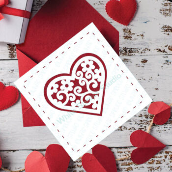 Intra απο ξύλο plywood 3mm-4mm πάχος – Πρότυπο κάρτας καρδιών Floral Αγίου Βαλεντίνου Δίασταση  20x20 cm INTRAFABR-112900693 - Image 7