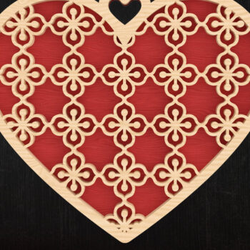 Intra απο ξύλο plywood 3mm-4mm πάχος – Valentine Geometric Heart Design Δίασταση  40x30 cm INTRAFABR-113317324 - Image 1