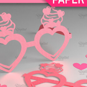 Intra απο ξύλο plywood 3mm-4mm πάχος – Γυαλιά Αγίου Βαλεντίνου. Τρισδιάστατα χάρτινα ποτήρια Δίασταση  20x20 cm INTRAFABR-85119976