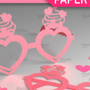 Intra απο ξύλο plywood 3mm-4mm πάχος – Γυαλιά Αγίου Βαλεντίνου. Τρισδιάστατα χάρτινα ποτήρια Δίασταση  20x20 cm INTRAFABR-85119976 - Image 1