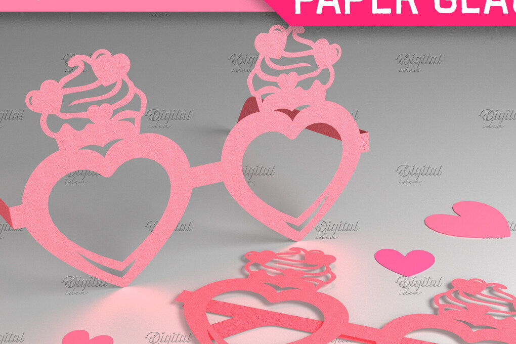 Intra απο ξύλο plywood 3mm-4mm πάχος – Γυαλιά Αγίου Βαλεντίνου. Τρισδιάστατα χάρτινα ποτήρια Δίασταση  20x20 cm INTRAFABR-85119976