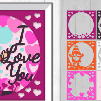 Intra απο ξύλο plywood 3mm-4mm πάχος – Valentine Gnome 3D Shadow Box Δίασταση  20x20 cm INTRAFABR-88359363 - Image 1