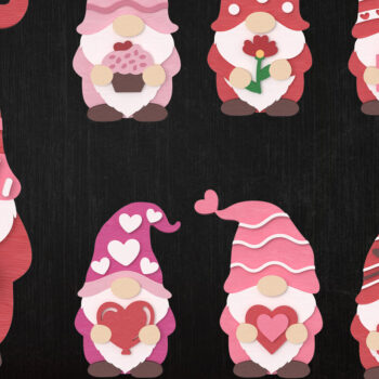 Intra απο ξύλο plywood 3mm-4mm πάχος – Valentine Gnome Love Bundle Δίασταση  20x20 cm INTRAFABR-111422541 - Image 1