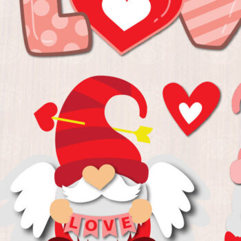 Intra απο ξύλο plywood 3mm-4mm πάχος –  καρδιάς με καλικάντζαρους Αγίου Βαλεντίνου Δίασταση  20x20 cm INTRAFABR-56021501 - Image 1