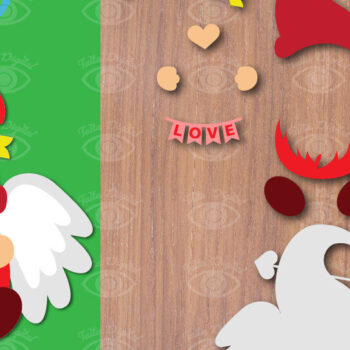 Intra απο ξύλο plywood 3mm-4mm πάχος –  καρδιάς με καλικάντζαρους Αγίου Βαλεντίνου Δίασταση  20x20 cm INTRAFABR-56021501 - Image 2