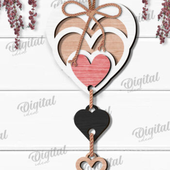 Intra απο ξύλο plywood 3mm-4mm πάχος – Δέσμη Κρεμαστό στολίδι Αγίου Βαλεντίνου Δίασταση  20x20 cm INTRAFABR-112122152 - Image 4