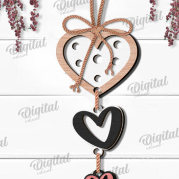 Intra απο ξύλο plywood 3mm-4mm πάχος – Δέσμη Κρεμαστό στολίδι Αγίου Βαλεντίνου Δίασταση  20x20 cm INTRAFABR-112122152 - Image 9