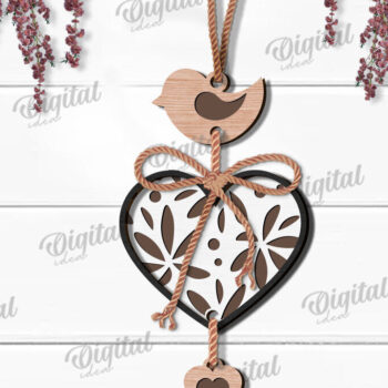 Intra απο ξύλο plywood 3mm-4mm πάχος – Δέσμη Κρεμαστό στολίδι Αγίου Βαλεντίνου Δίασταση  20x20 cm INTRAFABR-112122152 - Image 10