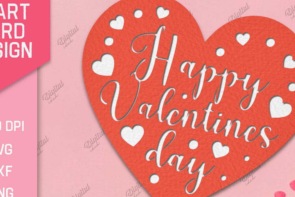 Intra απο ξύλο plywood 3mm-4mm πάχος – Valentine Heart Card Paper Cut Δίασταση  20x20 cm INTRAFABR-86711651
