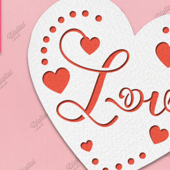 Intra απο ξύλο plywood 3mm-4mm πάχος – Valentine Heart Card Paper Cut Δίασταση  20x20 cm INTRAFABR-86711798 - Image 1